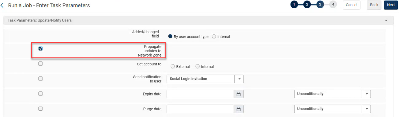 The Propogate updates to network checkbox.